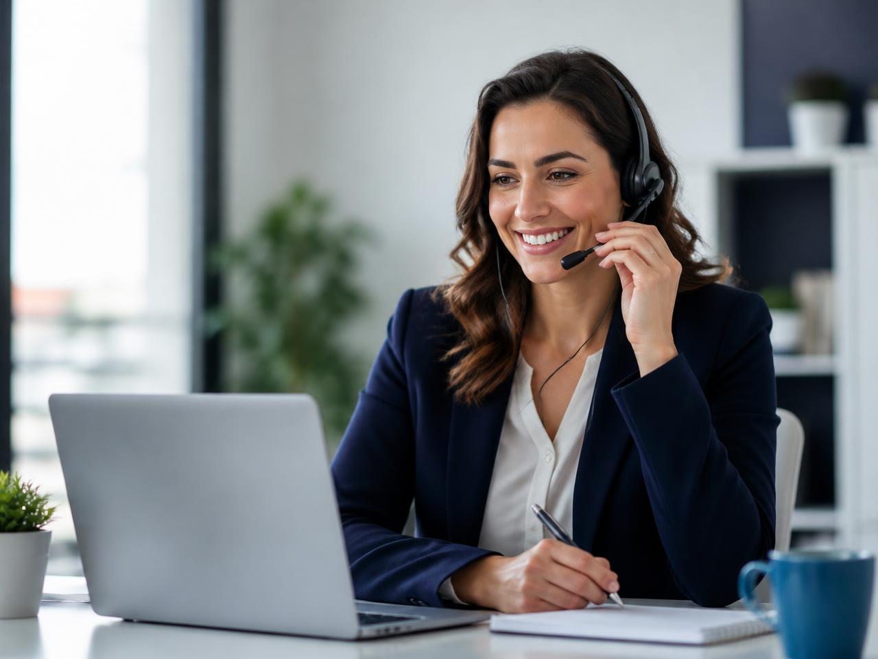 A FinFunders funding advisor on a call with a client